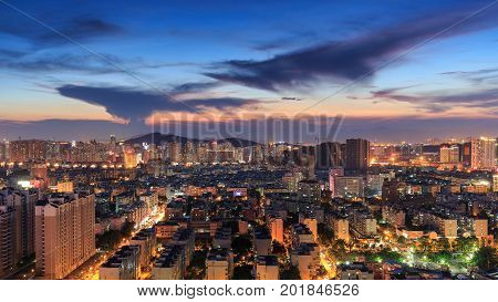 Xiamen,China - Jul 31,2015:Xiamen East Mountain Villa Evening In Xiamen City,Fujian,China