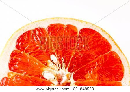 Close-up of a half blood orange isolated on white