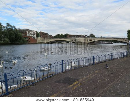 Caversham Bridge over river Thames in Reading Berkshire England