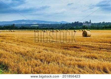 Rivalta Trebbia (Piacenza Emilia Romagna Italy): country landscape with the historic castle