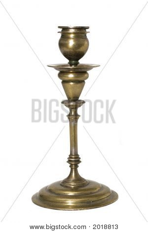 Candelabro de bronce aislado 