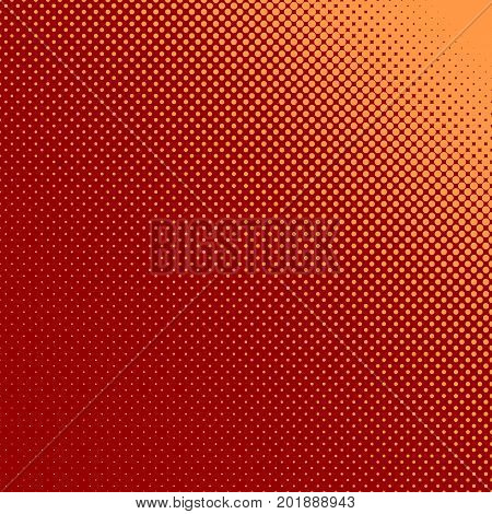Abstract geometric halftone dot pattern background - vector design from orange color circles in varying sizes on maroon background