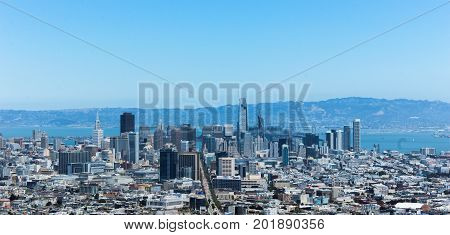 San Francisco city view from Twin Peaks