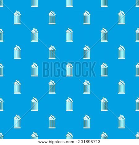 Envelope in trash bin pattern repeat seamless in blue color for any design. Vector geometric illustration