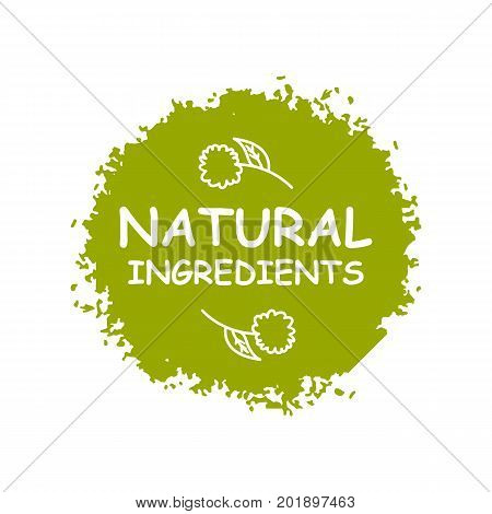 Natural ingredients. Sticker. ecologicaly clean. Food. Vector