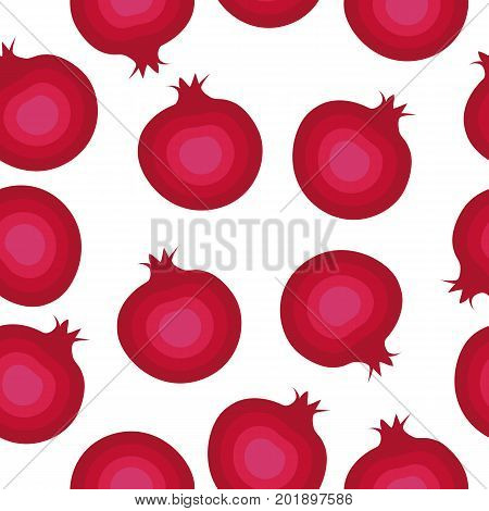 Vector garnets seamless pattern, isolated on white background.