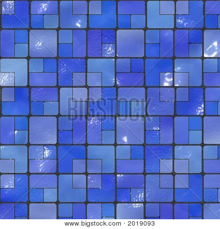 Blå keramiske fliser mosaik