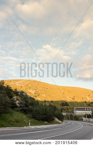 Sunset view from the port of Navacerrada Spain