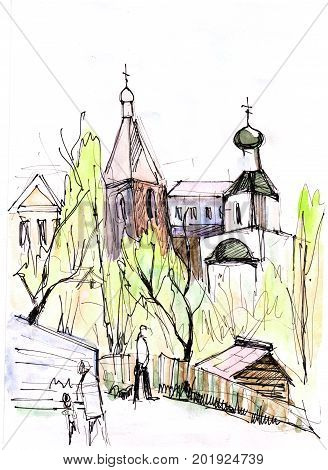 The temple in the ancient town 