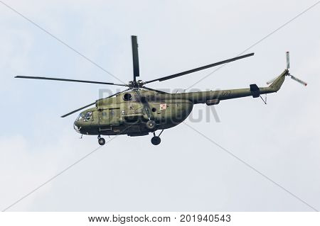 Radom, Poland - August 26, 2017 : W-3 Sokol Helicopter During Air Show Radom 2017.