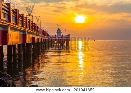 Golden Sky Above Light House.