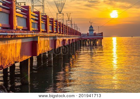 Golden Sky Above Light House.