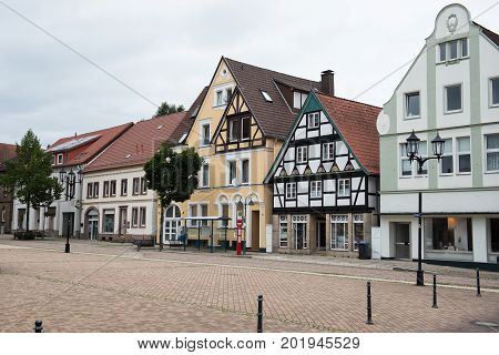 Houses at Rathausplatz in Horn in Lippe East Westphalia