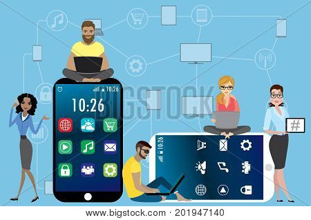 Men And Women Enjoy Smart Gadgets