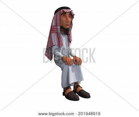 3d rendering of a stylized middle eastern man.