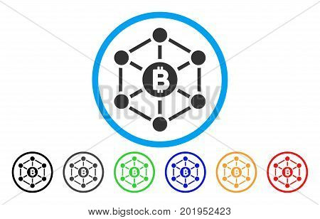 Bitcoin Finance Netwok flat vector pictogram for application and web design.