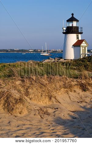Brant Point Lighthouse is the lowest light in New England with its tower located at 26 feet above sea level. It is also the most rebuilt beacon.