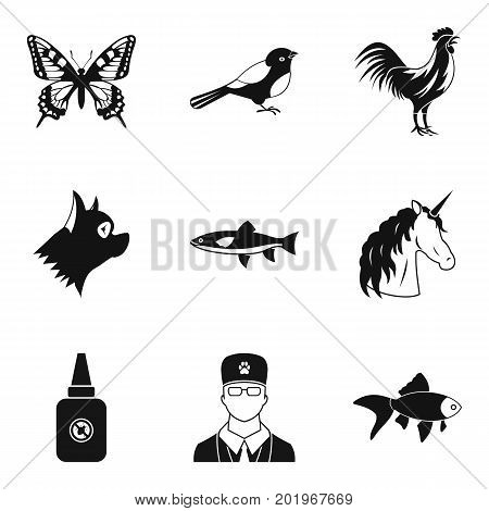 Animal care icons set. Simple set of 9 animal care vector icons for web isolated on white background