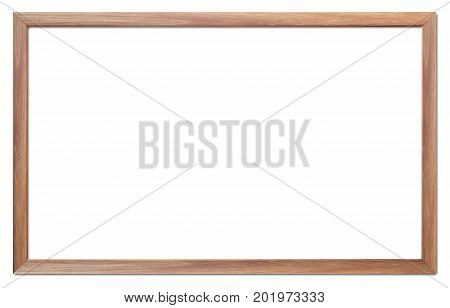 Wooden frame isolated on white background .