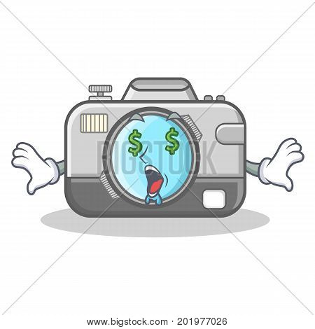 Money eye camera caharacter cartoon design vector illustration