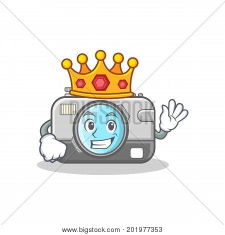 King camera caharacter cartoon design vector illustration