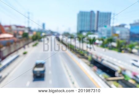 Blur Background,looking Down To Road At Day Time