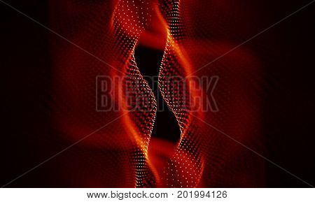Abstract Black Geometrical Background . Connection structure. Science background. Futuristic Technology HUD Element . onnecting dots and lines . Big data visualization and Business .