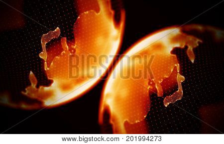 Abstract Black Geometrical Background . Connection structure. Science background. Futuristic Technology HUD Element . onnecting dots and lines . Big data visualization and Business .