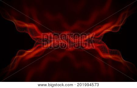 Abstract Black Geometrical Background . Connection structure. Science background. Futuristic Technology HUD Element . onnecting dots and lines . Big data visualization and Business .