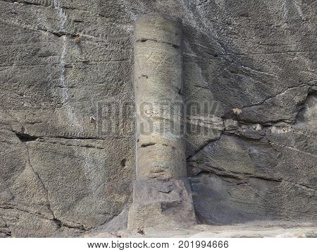 Ancient Roman Road Milestone In Donnas
