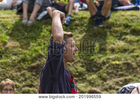 Actor Henrik Rosenquist Andersen Performing Outdoors