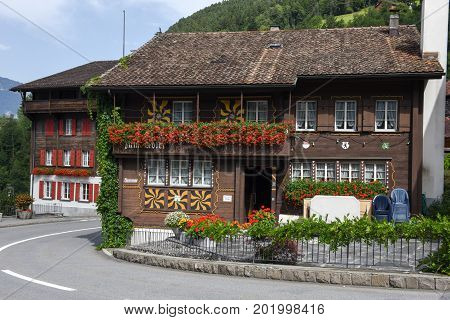 The Village Of Burglen On The Swiss Alps
