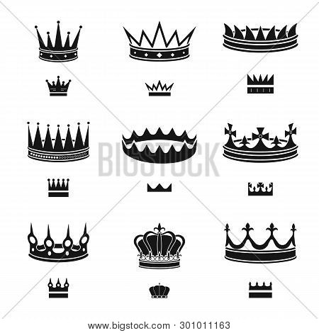 Vector Illustration Of King And Majestic Logo. Set Of King And Gold Vector Icon For Stock.