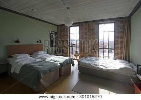 Solna, Sweden - April 21, 2019: Room Interior The Winery Hotel Family Room On April 21, 2019 In Soln