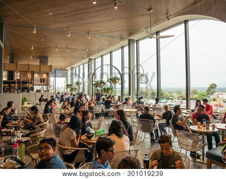 Melbourne, Australia - December 9, 2018: Food Court At The Glen Shopping Centre, A Recently Refurbis
