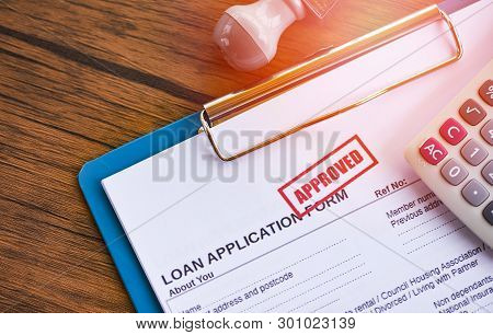 Loan Approval / Financial Loan Application Form For Lender And Borrower For Help Investment Bank Est