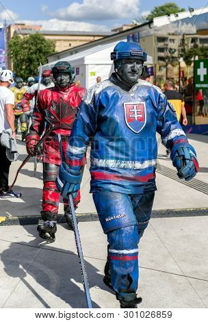 Kosice, Slovakia - May 11: Fanzone In Centre Of City During  2019 Iihf World Championship On May 11,