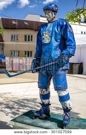 Kosice, Slovakia - May 11: Finnish Hockey Player In Fanzone During  2019 Iihf World Championship On 