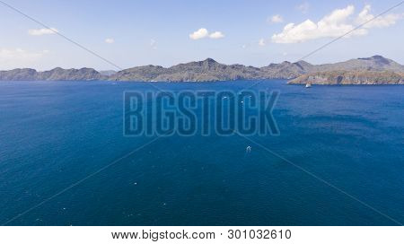 Seascape With Islands.blue Sea And Unpopulated Islands.philippine Islands, A Top View.