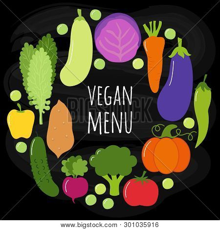 Cute Vegan Menu Frame Vector & Photo (Free Trial) | Bigstock