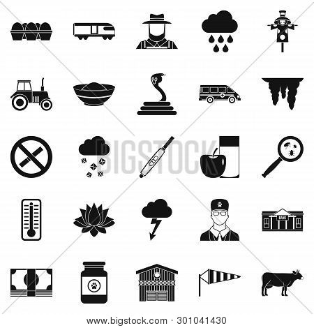 Tillage Icons Set. Simple Set Of 25 Tillage Icons For Web Isolated On White Background