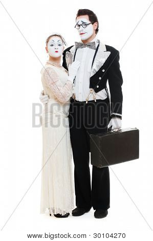 retrato de casal mimos sobre fundo branco