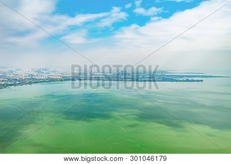 Aerial View Of Dianchi Lake By Kunming. China. View From West Mountains.