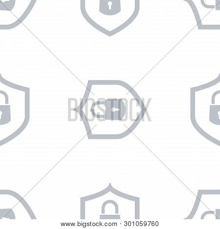 Vector Cyber Attack Security Pattern Seamless With Shield And Keylock.
