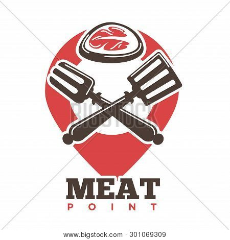 Meat Point Logo Of  Beef Steak Grill