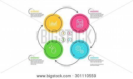 Water Drop, Line Graph And Report Document Icons Simple Set. Infographic Timeline. Work Sign. Crysta