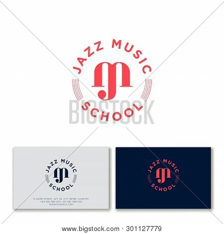 J And M Monogram. Combined J, M Letters In A Circle With Letters. Web, Ui Icon. Business Card.