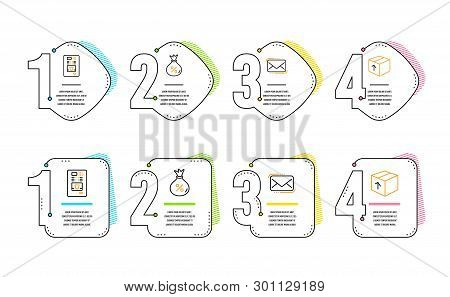 Loan, Coffee Vending And Messenger Mail Icons Simple Set. Package Sign. Money Bag, Coffee Vending Ma
