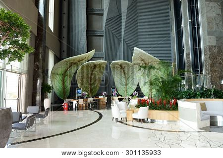 Antalya, Turkey - April 22: The Lobby Of Regnum Carya Golf And Spa Resort On April 22, 2014 In Antal