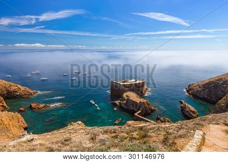 Fort in Berlenga island - Portugal - architecture background
